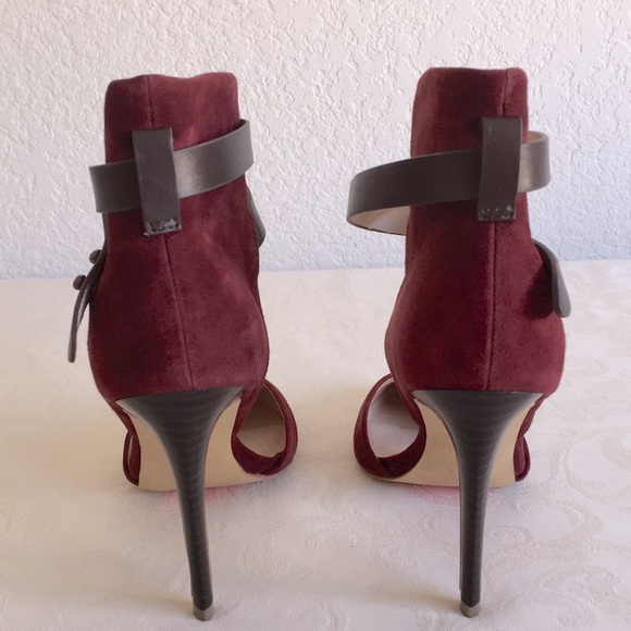JOE'S JEANS Red Burgundy Suede Laney Pumps - Picture 5 of 10
